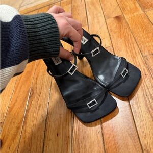 Steve Madden Black Strappy 90s Heels